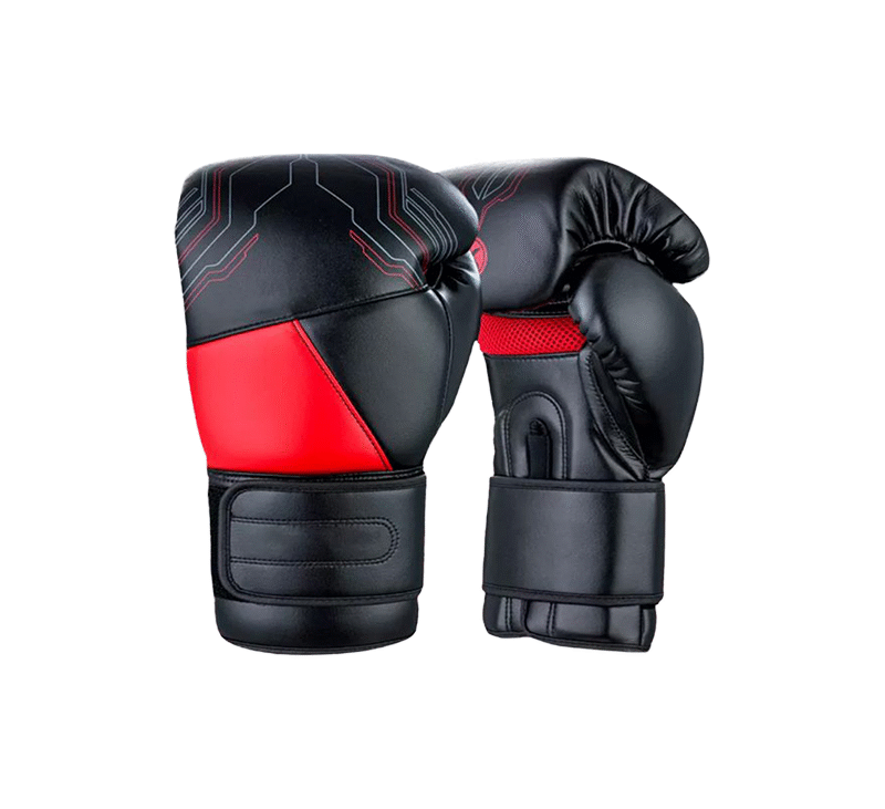 Red & Black Boxing Gloves – PU/Genuine Leather Training Gloves