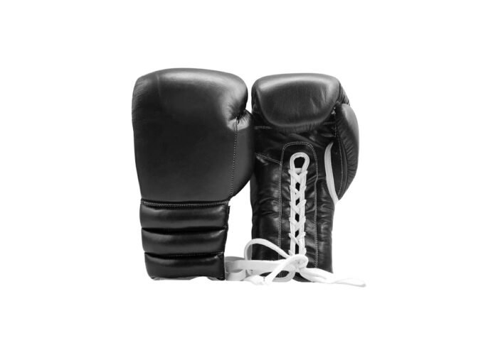 Classic Black Leather Lace-Up Gloves – Custom Pro sparring Gloves