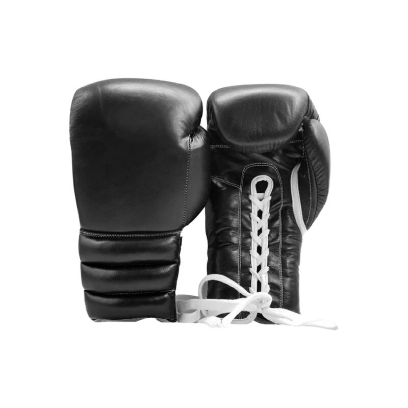 Classic Black Leather Lace-Up Gloves – Custom Pro sparring Gloves