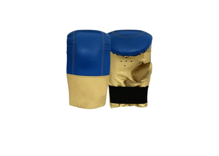 Blue and Gold Bag Gloves – Open Palm Boxing Training Gloves