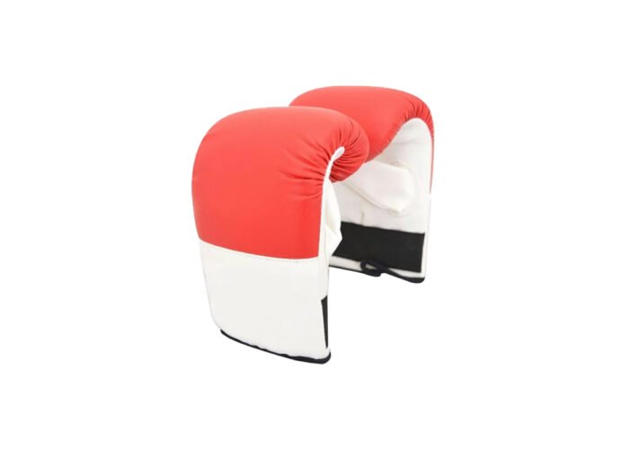 Custom Red and White Bag Gloves – Open Palm Boxing Gloves for Brands & Gyms