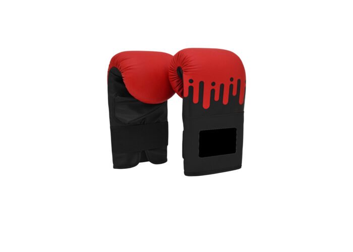 Red & Black Drip Design Bag Gloves – Artistic Combat Mitts