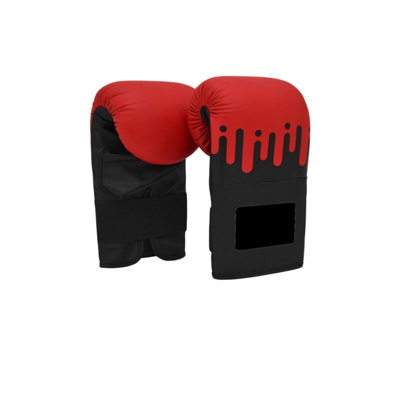 Red & Black Drip Design Bag Gloves – Artistic Combat Mitts