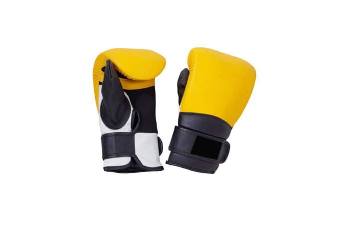 Yellow & Black PU Boxing Training Gloves – Foam Wrist Gear
