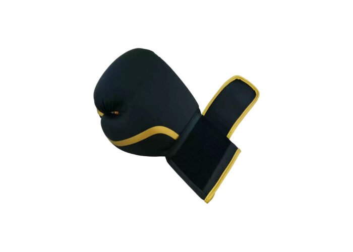 Black & Gold Boxing Gloves – Custom PU Training Gloves With Velcro - Image 2