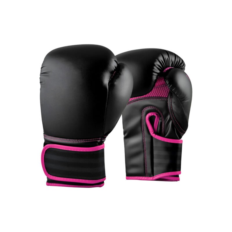Black and Pink Boxing Gloves – Ventilated PU Training Gloves for Women