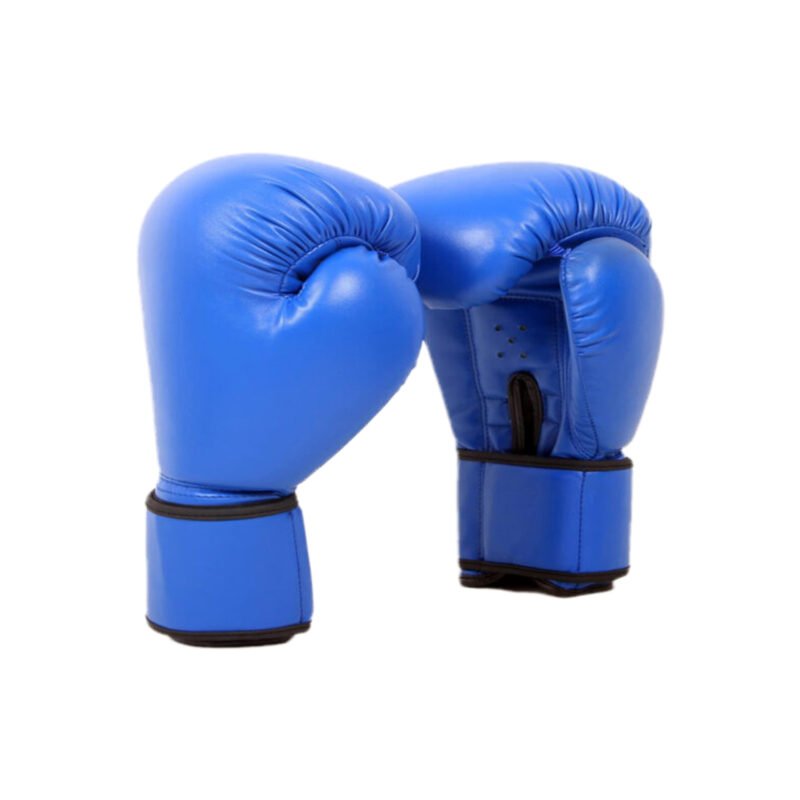 All-Blue Boxing Gloves – PU Training Gloves with Wrist Wrap