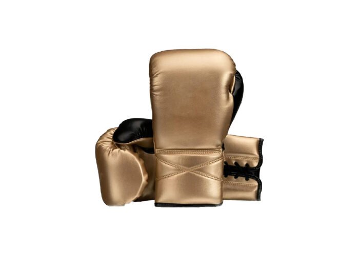 White & Gold Boxing Gloves – Modern PU/Genuine Leather Training Gloves