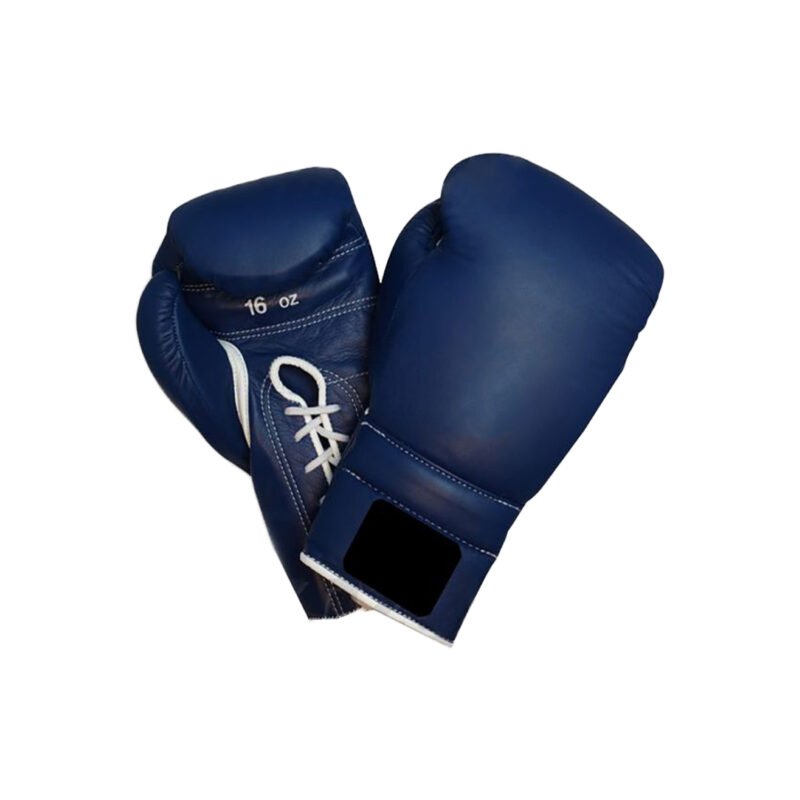 Navy Blue Boxing Gloves – Lace-Up Professional Leather Boxing Gloves