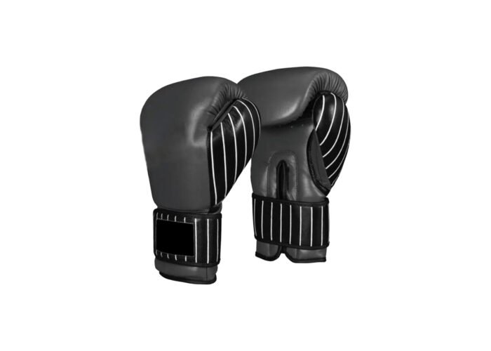 Black Boxing Gloves with White Stripes – Stylish PU Gloves for Training