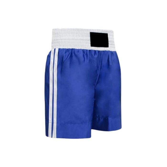 Blue Boxing Shorts – Double White Stripe with White Band
