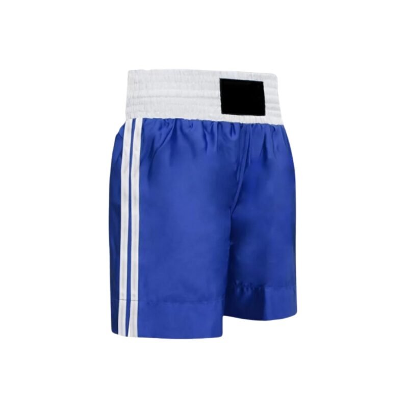 Blue Boxing Shorts – Double White Stripe with White Band